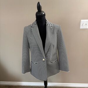 Anne Klein Women's Black and White Striped Blazer